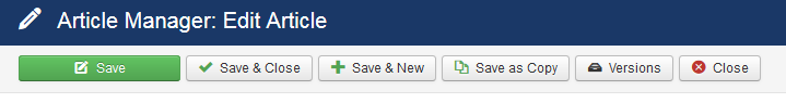 Joomla content version button